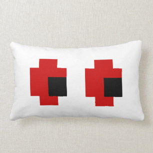 8 Bit-gespenstische rote Augen Lendenkissen