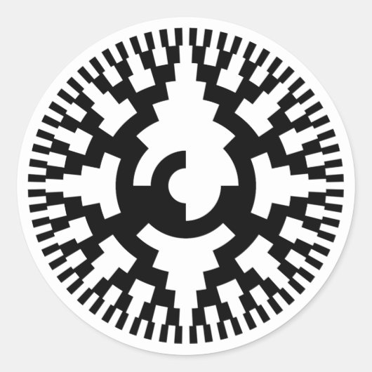 8 Bit Grauer Code Rotary Encoder Runder Aufkleber (Vorderseite)