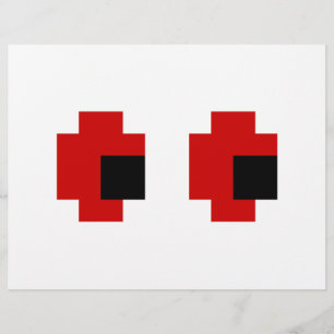 8 Bit Gruselige Rote Augen Flyer