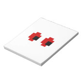 8 Bit Gruselige Rote Augen Notizblock (Rotiert)