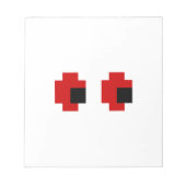 8 Bit Gruselige Rote Augen Notizblock (Vorderseite)