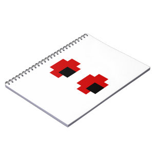 8 Bit Gruselige Rote Augen Notizblock