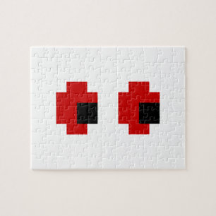 8 Bit Gruselige Rote Augen Puzzle