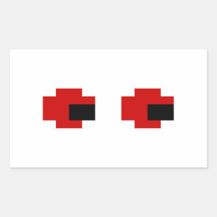 8 Bit Gruselige Rote Augen Rechteckiger Aufkleber