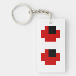 8 Bit Gruselige Rote Augen Schlüsselanhänger