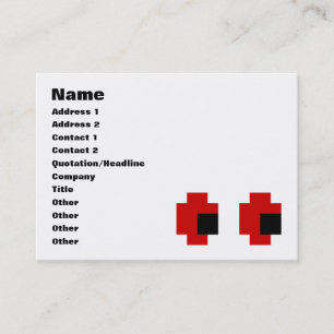 8 Bit Gruselige Rote Augen Visitenkarte