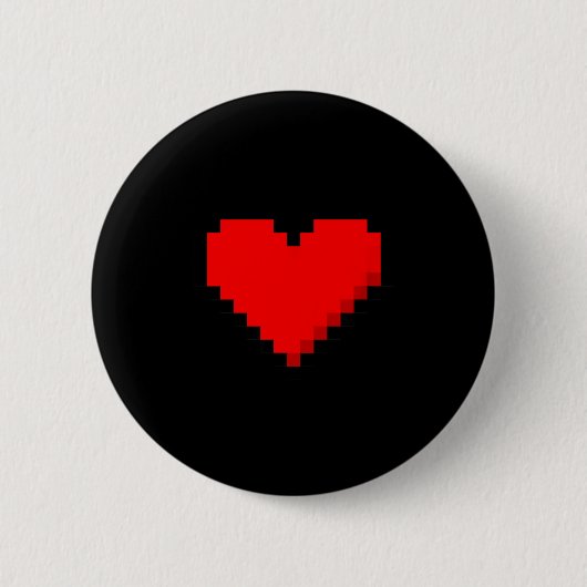 8 Bit Heart Retro Valentines Day Xel Artwork Button (Vorderseite)