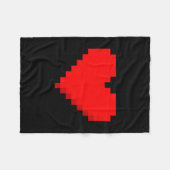 8 Bit Heart Retro Valentines Day Xel Artwork Fleecedecke (Vorderseite (Horizontal))