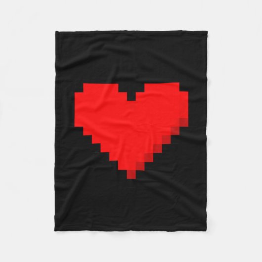 8 Bit Heart Retro Valentines Day Xel Artwork Fleecedecke (Vorderseite)