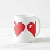 8 Bit-Herz Kaffeetasse (VorderseiteRechts)