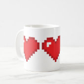 8 Bit-Herz Kaffeetasse (Vorderseite Links)
