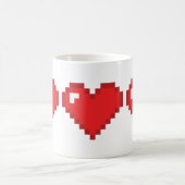 8 Bit-Herz Kaffeetasse (Mittel)
