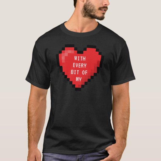8-Bit-Herz-Retro-Computerherz - Liebe T-Shirt (Vorderseite)