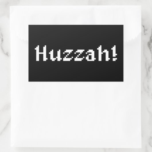 8 Bit Huzzah! Rechteckiger Aufkleber (Tasche)