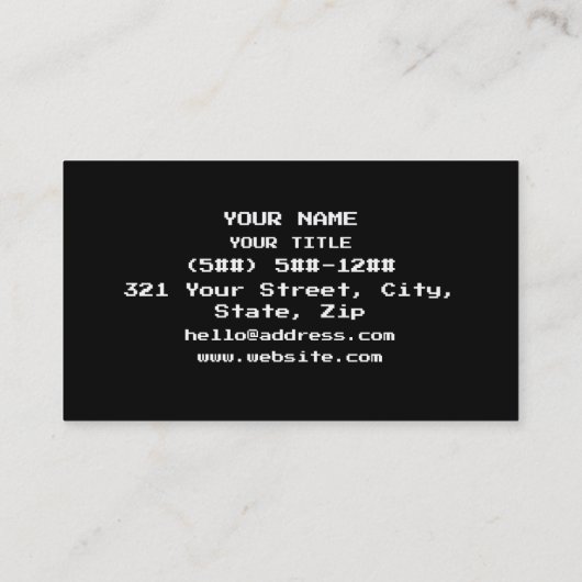 8 Bit Huzzah! Visitenkarte (Rückseite)