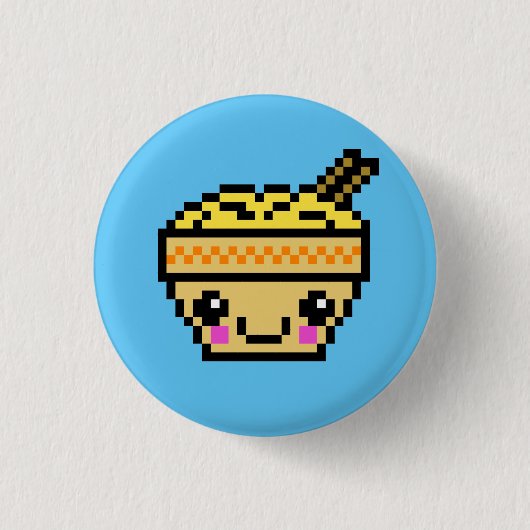 8 Bit Kawaii Ramen Button (Vorderseite)