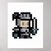 8-Bit Knight 16x16 Sprite Pixel Art Poster (Vorne)