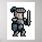 8-Bit Knight Pixel Art Poster (Vorne)