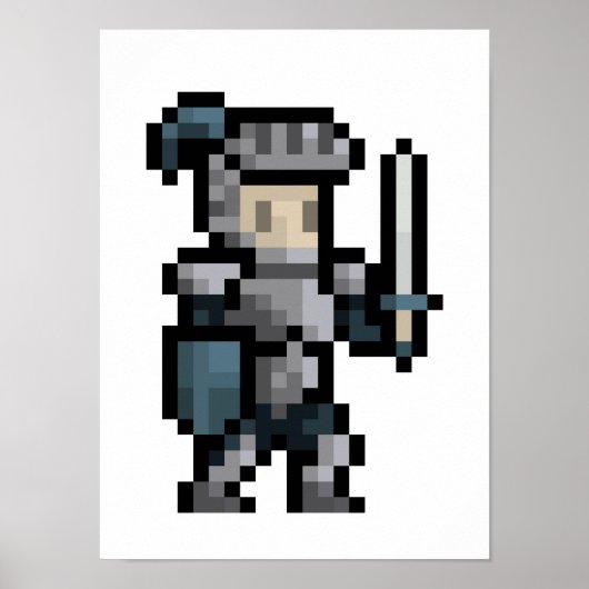 8-Bit Knight Pixel Art Poster (Vorne)