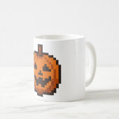 8-Bit Kürbisgesicht Kaffeetasse (VorderseiteRechts)