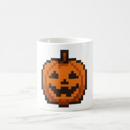 8-Bit Kürbisgesicht Kaffeetasse