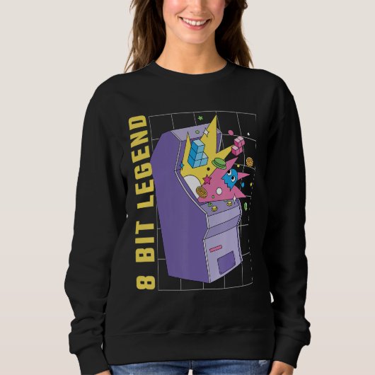 8 Bit Legend Gaming Arcade Machine Bit Konzession Sweatshirt (Vorderseite)