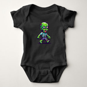 8-Bit-lustiger Zombie Halloween Baby Strampler