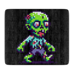 8-Bit lustiger Zombie Halloween Schneidebrett