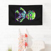 8-Bit lustiges Zombie Halloween Banner (Insitu)