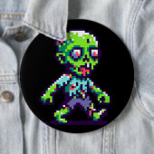 8-Bit lustiges Zombie Halloween Button (Beispiel)
