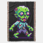 8-Bit lustiges Zombie Halloween Decke (Vorderseite Vertikal)
