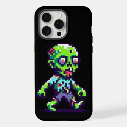 8-Bit lustiges Zombie Halloween iPhone Hülle (Rückseite)