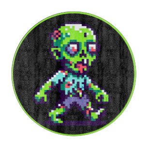 8-Bit lustiges Zombie Halloween Schneidebrett