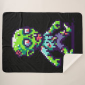 8-Bit lustiges Zombie Halloween Sherpadecke (Vorderseite (Horizontal))