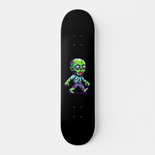 8-Bit lustiges Zombie Halloween Skateboard (Vorne)