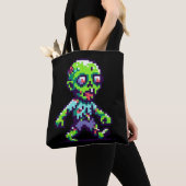 8-Bit lustiges Zombie Halloween Tasche (Von Nahem)