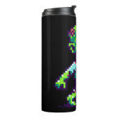 8-Bit lustiges Zombie Halloween Thermosbecher (Nach links gedreht)