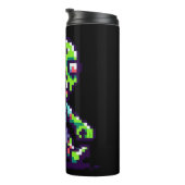 8-Bit lustiges Zombie Halloween Thermosbecher (Nach rechts gedreht)