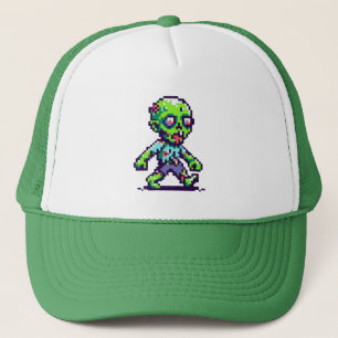 8-Bit lustiges Zombie Halloween Truckerkappe