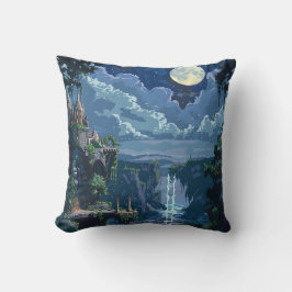 8 Bit Moonlit Castle Kissen