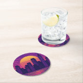 8 Bit neuntes städtisches Abzeichen Runder Pappuntersetzer (Vor Ort)