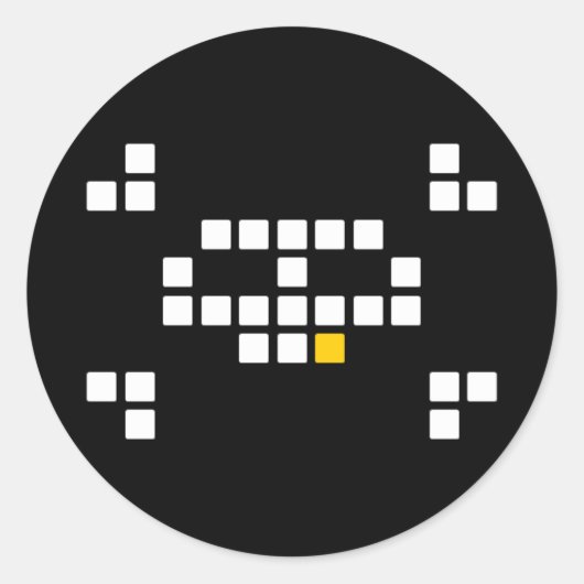 8-Bit-Piratenaufkleber Runder Aufkleber (Vorderseite)