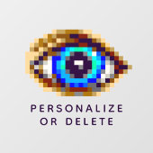 8-Bit Pixel Art Eye Creepy Digital Watching Sie Fensteraufkleber (Blatt)