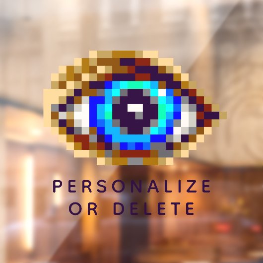 8-Bit Pixel Art Eye Creepy Digital Watching Sie Fensteraufkleber (Blatt 2)