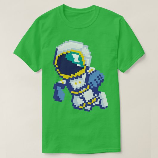 8 Bit Pixel Astronaut Space Galaxy Science Retro 8 T-Shirt (Design vorne)