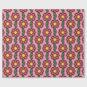 8-Bit-Pixel-Blumenmuster Geschenkpapier (Flach)