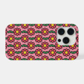8-Bit-Pixel-Blumenmuster iPhone Hülle (Rückseite (Horizontal))