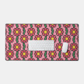 8-Bit-Pixel-Blumenmuster Schreibtischunterlage (Tastatur & Maus)