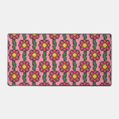 8-Bit-Pixel-Blumenmuster Schreibtischunterlage (Vorderseite)