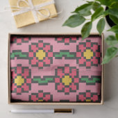 8-Bit-Pixel-Blumenmuster Seidenpapier (Geschenk)